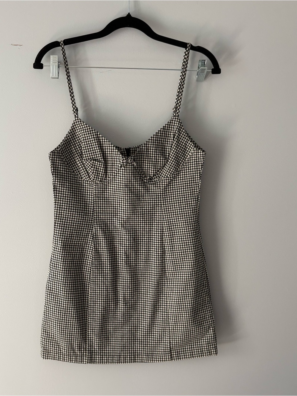 Hesperus Black & White Gingham Mini Dress Women’s Size S